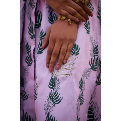 Charkhee Lavender Hi Lo Printed Co-Ord (Set of 2)