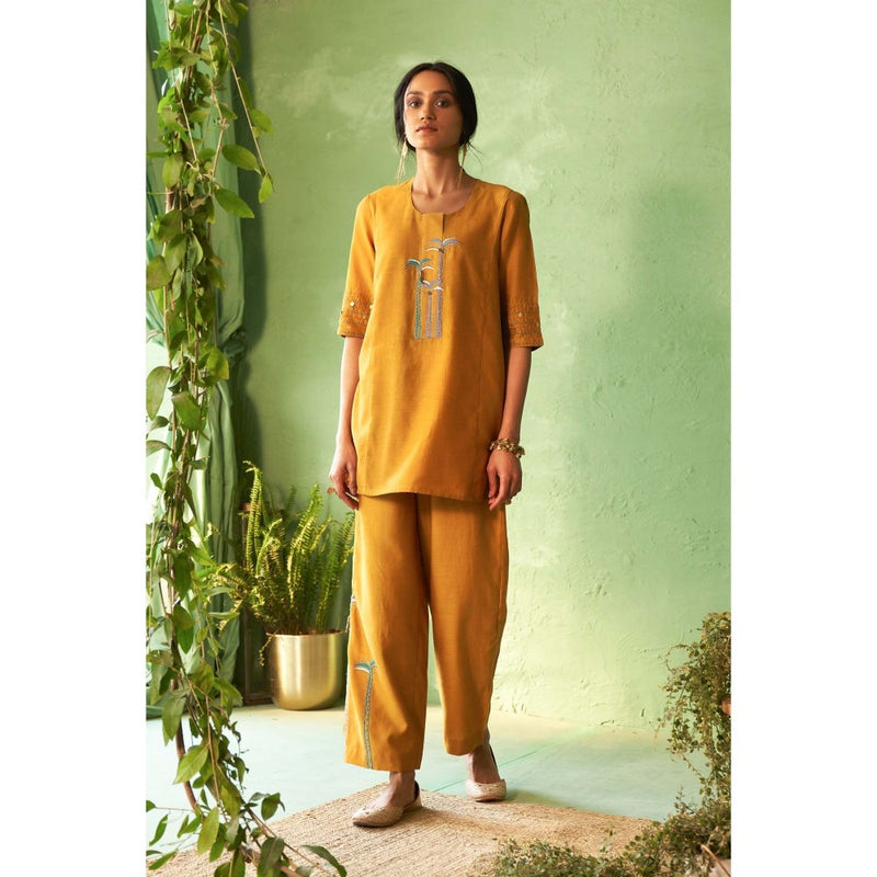Charkhee Mustard Kinaara Co-Ord Set