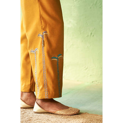 Charkhee Mustard Kinaara Co-Ord Set