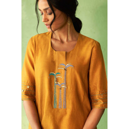 Charkhee Mustard Kinaara Co-Ord Set