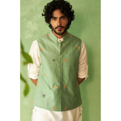 Charkhee Kinaara White Bundi Set