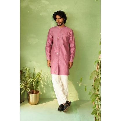 Charkhee Kinaara Front Open Kurta with Pyjama