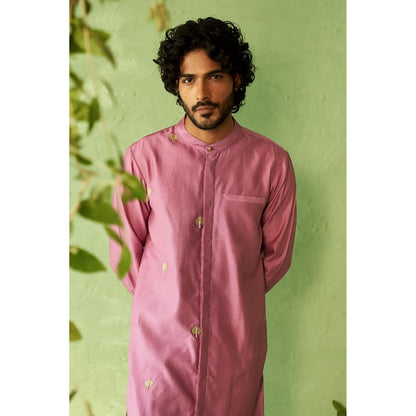 Charkhee Kinaara Front Open Kurta with Pyjama