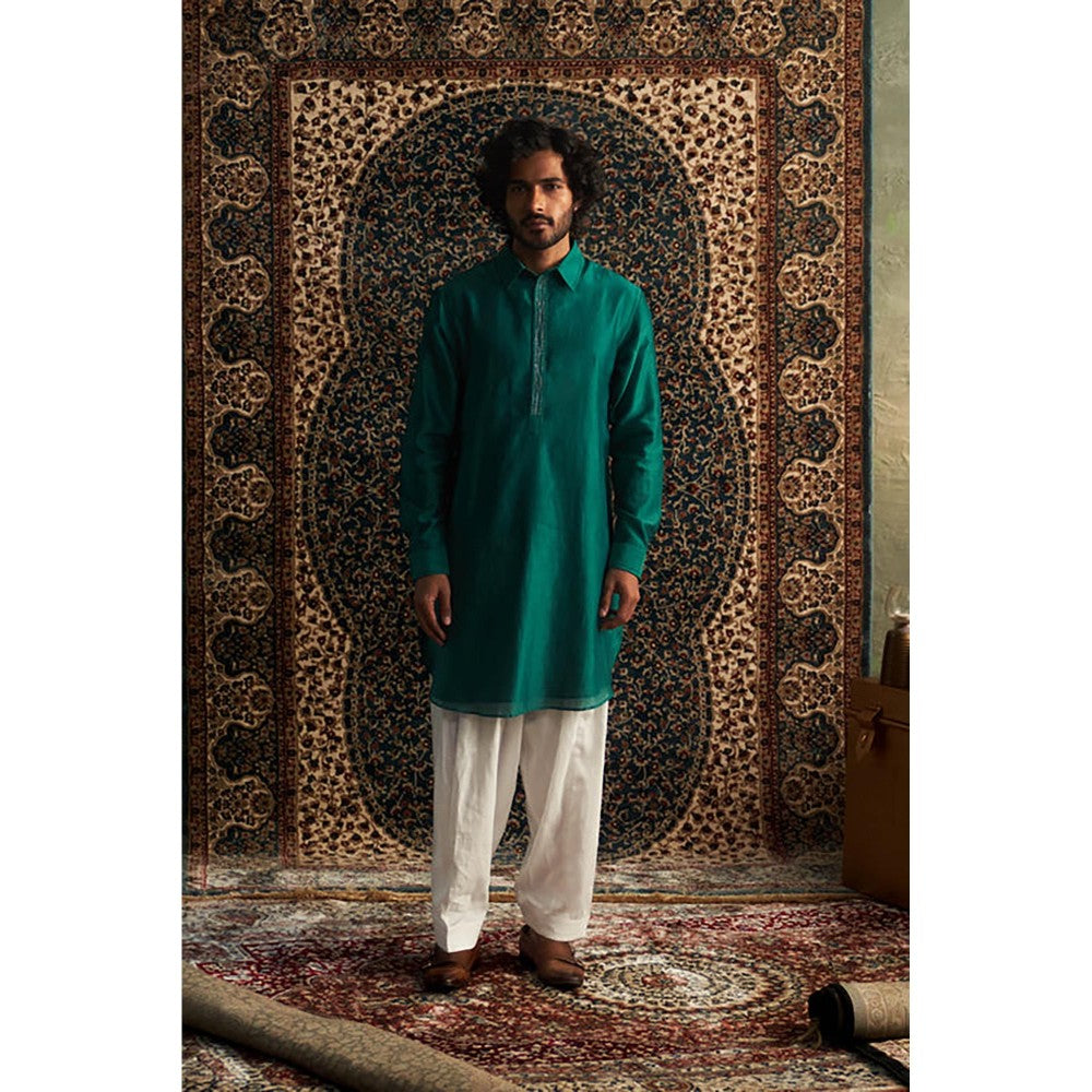 Charkhee Prarambh Embroidered Pathani Set