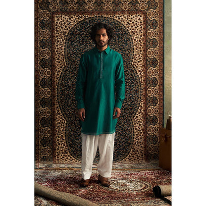 Charkhee Prarambh Embroidered Pathani Set