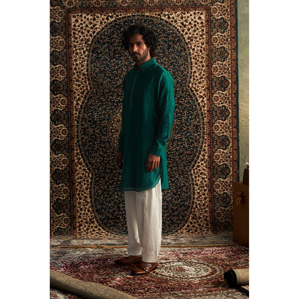 Charkhee Prarambh Embroidered Pathani Set