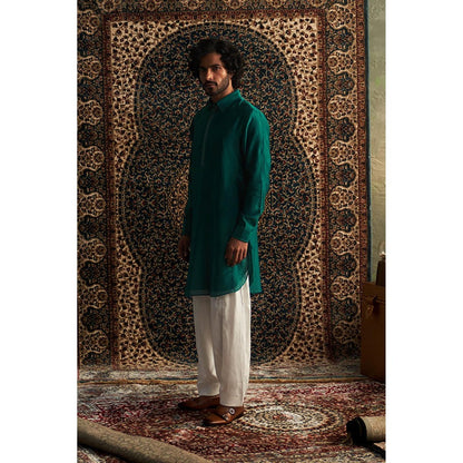 Charkhee Prarambh Embroidered Pathani Set