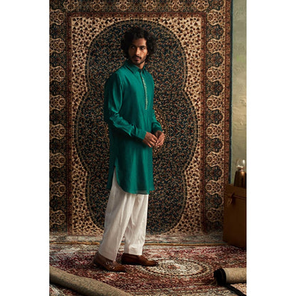 Charkhee Prarambh Embroidered Pathani Set