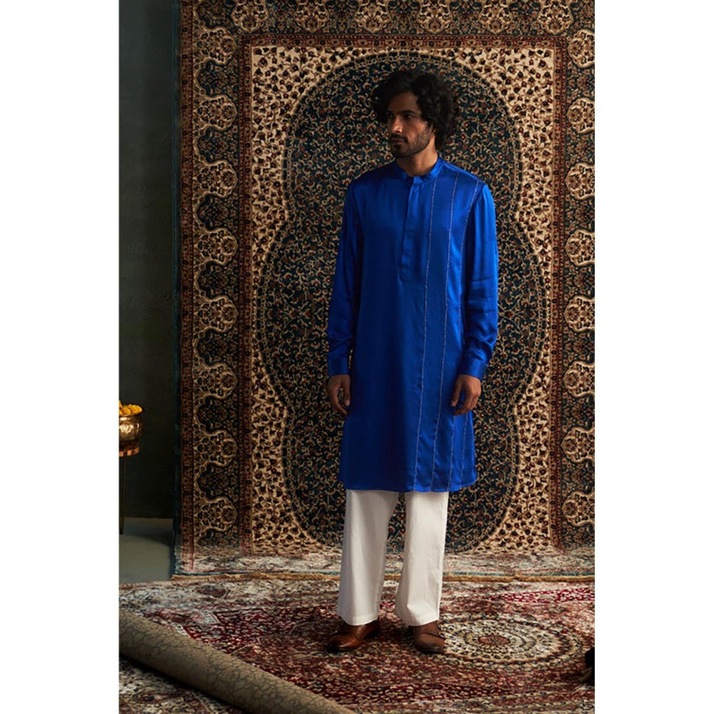 Charkhee Prarambh Blue Kurta with Pyjama