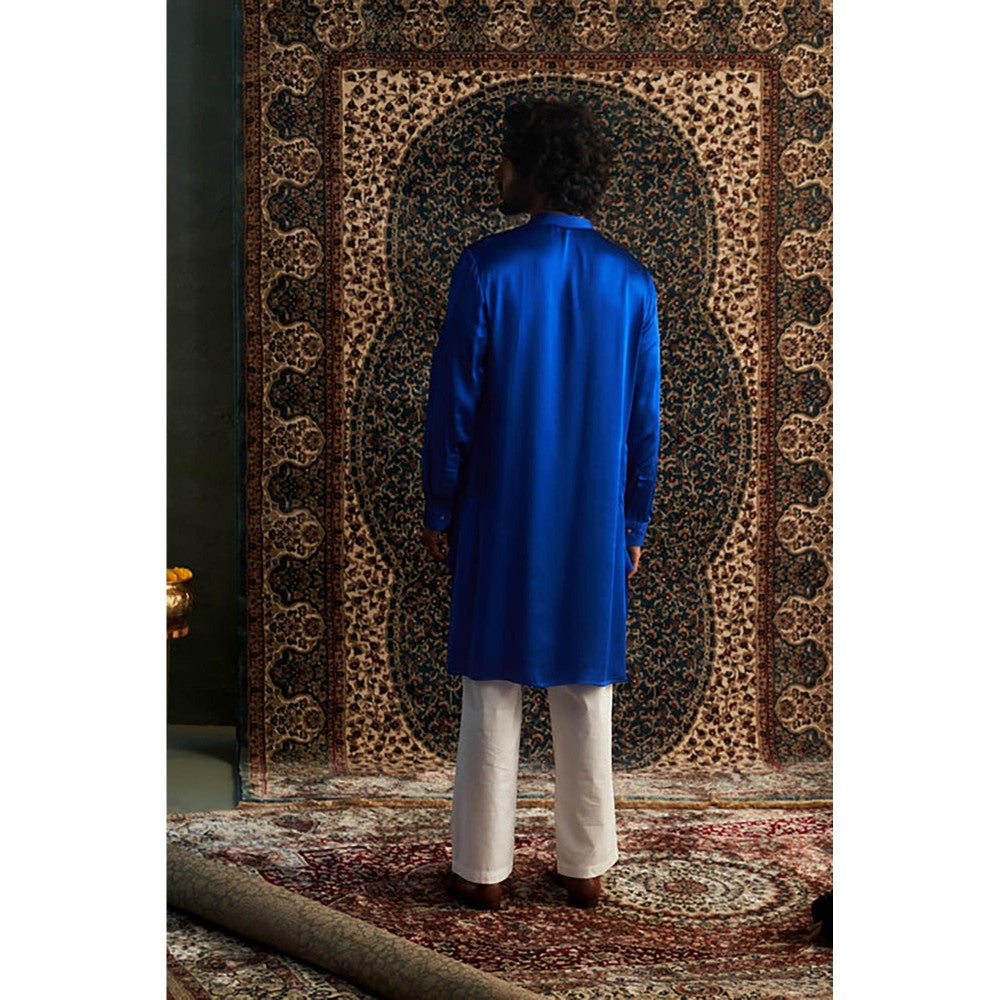 Charkhee Prarambh Blue Kurta with Pyjama
