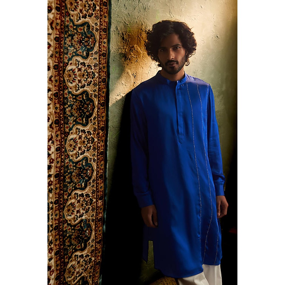 Charkhee Prarambh Blue Kurta with Pyjama