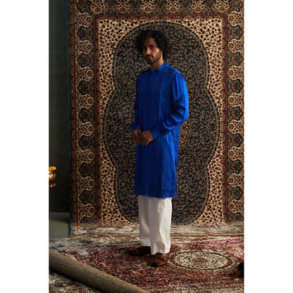 Charkhee Prarambh Blue Kurta with Pyjama