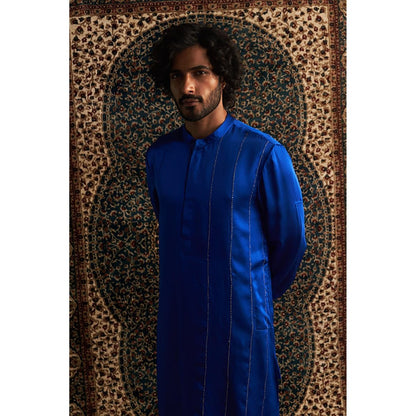 Charkhee Prarambh Blue Kurta with Pyjama
