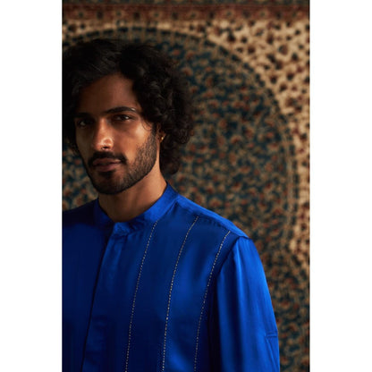 Charkhee Prarambh Blue Kurta with Pyjama