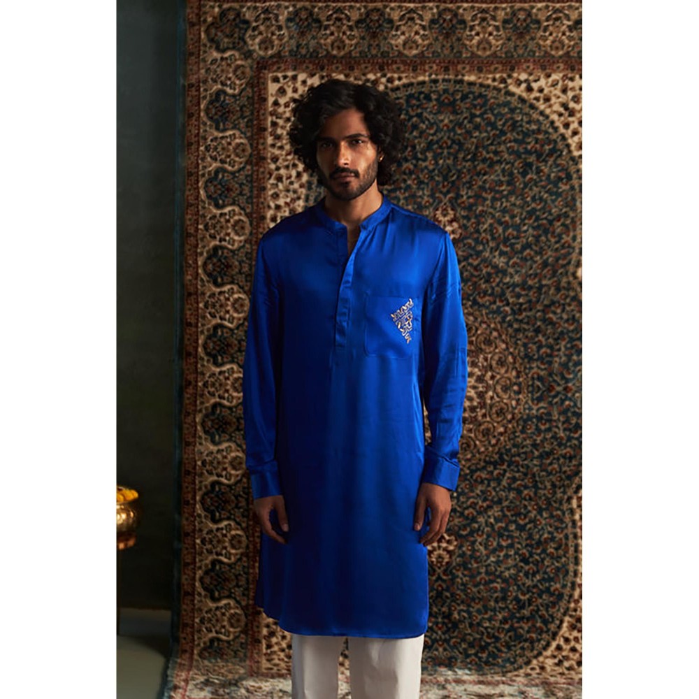 Charkhee Prarambh Blue Kurta with Pant