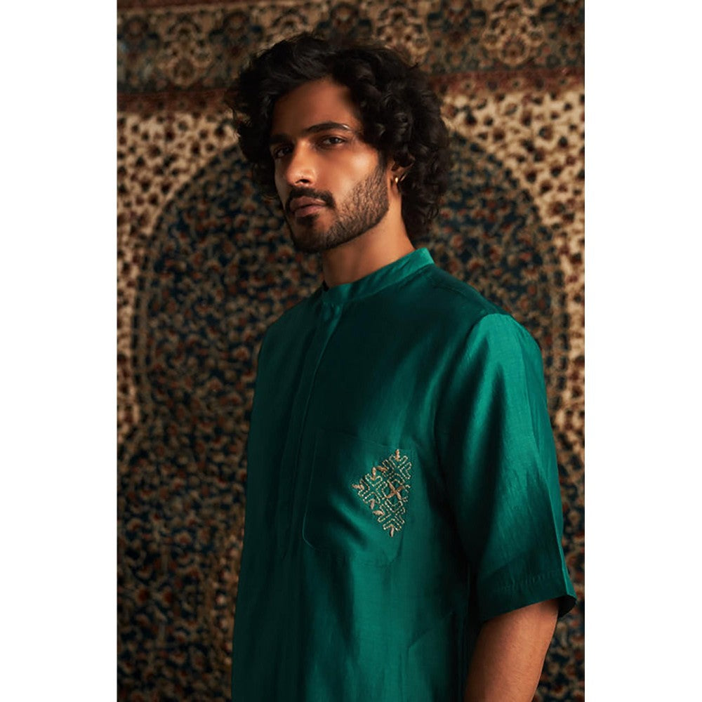 Charkhee Prarambh Short Sleeve Kurta with Pyjama