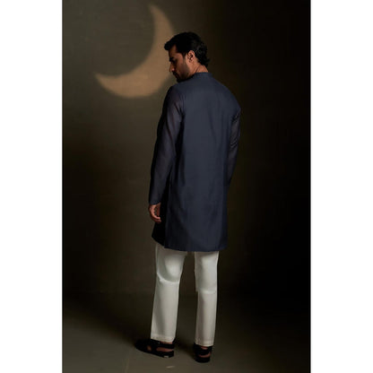 Charkhee Blue Dusk Long Kurta with Pyjama