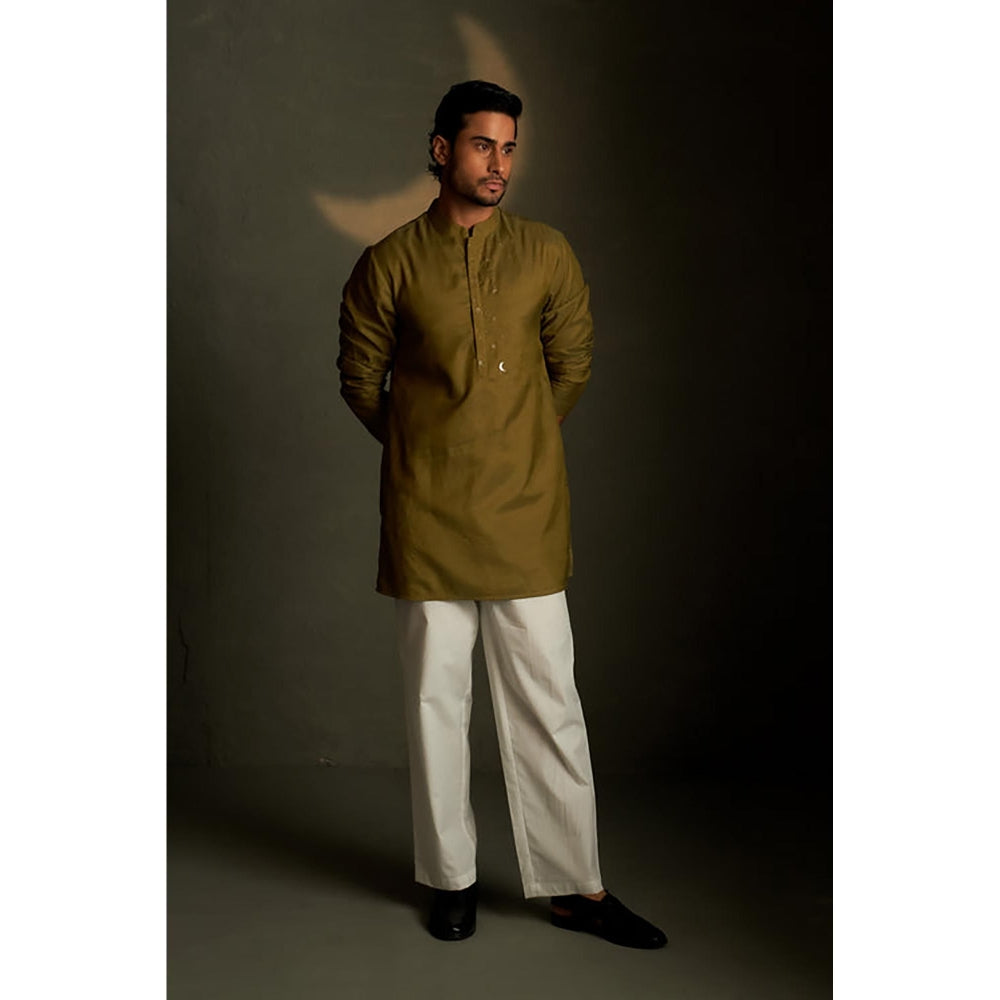 Charkhee Olive Dusk Short Kurta with Pyjama