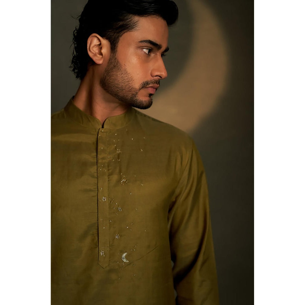Charkhee Olive Dusk Short Kurta with Pyjama