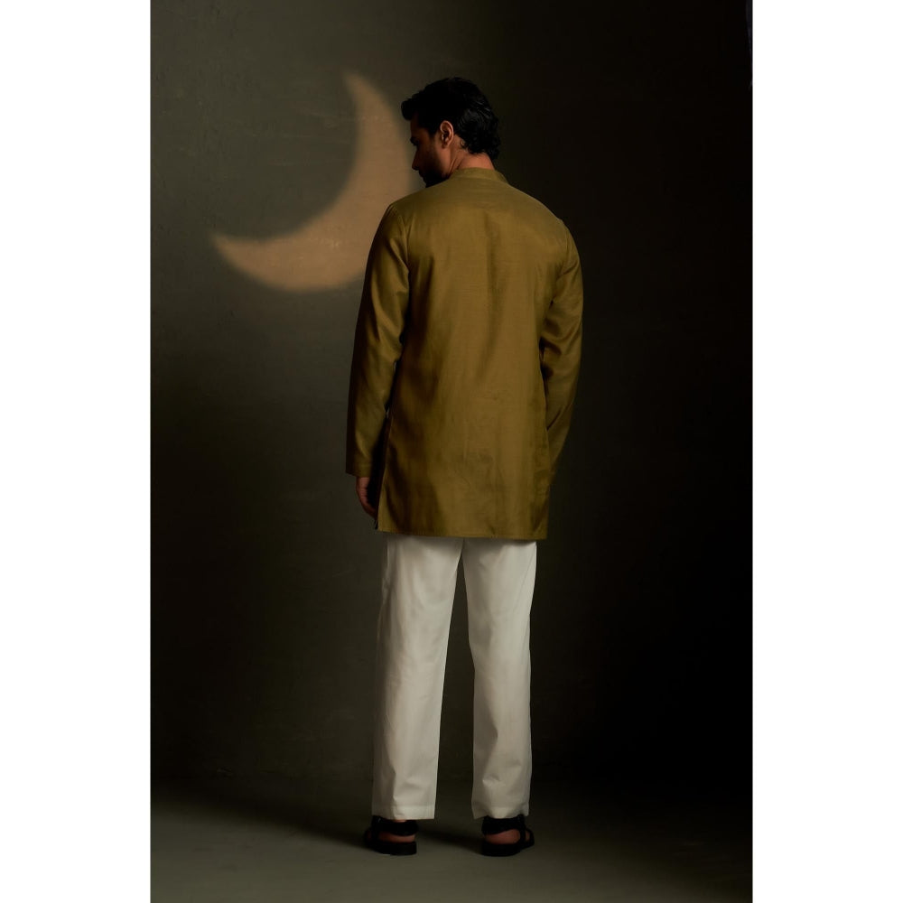 Charkhee Olive Dusk Short Kurta with Pyjama