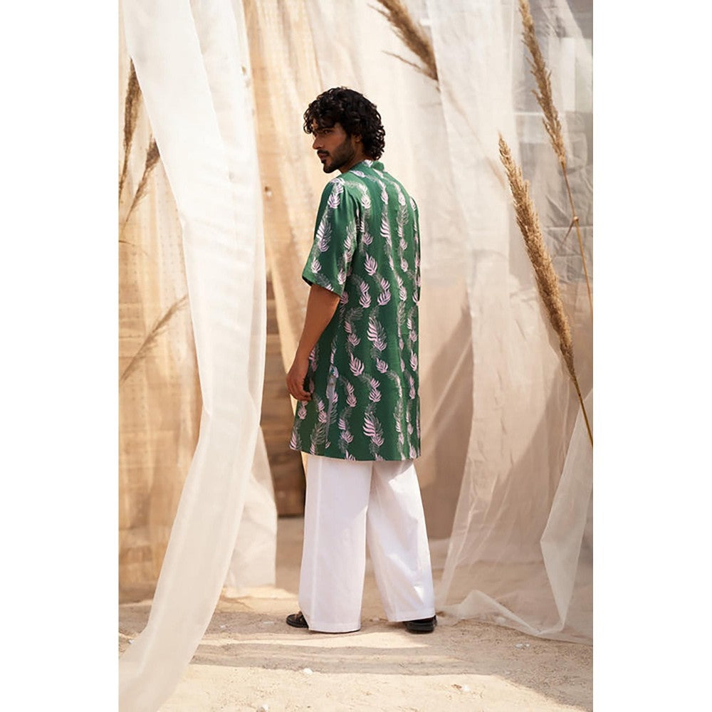 Charkhee Forest Green Kurta with Pyjama