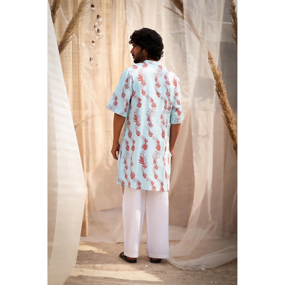 Charkhee Short Sleeve Printed Kurta with Pyjamas
