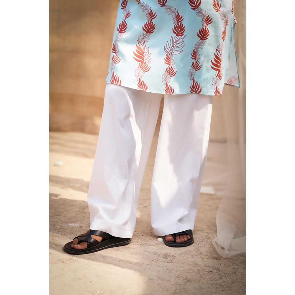 Charkhee Short Sleeve Printed Kurta with Pyjamas
