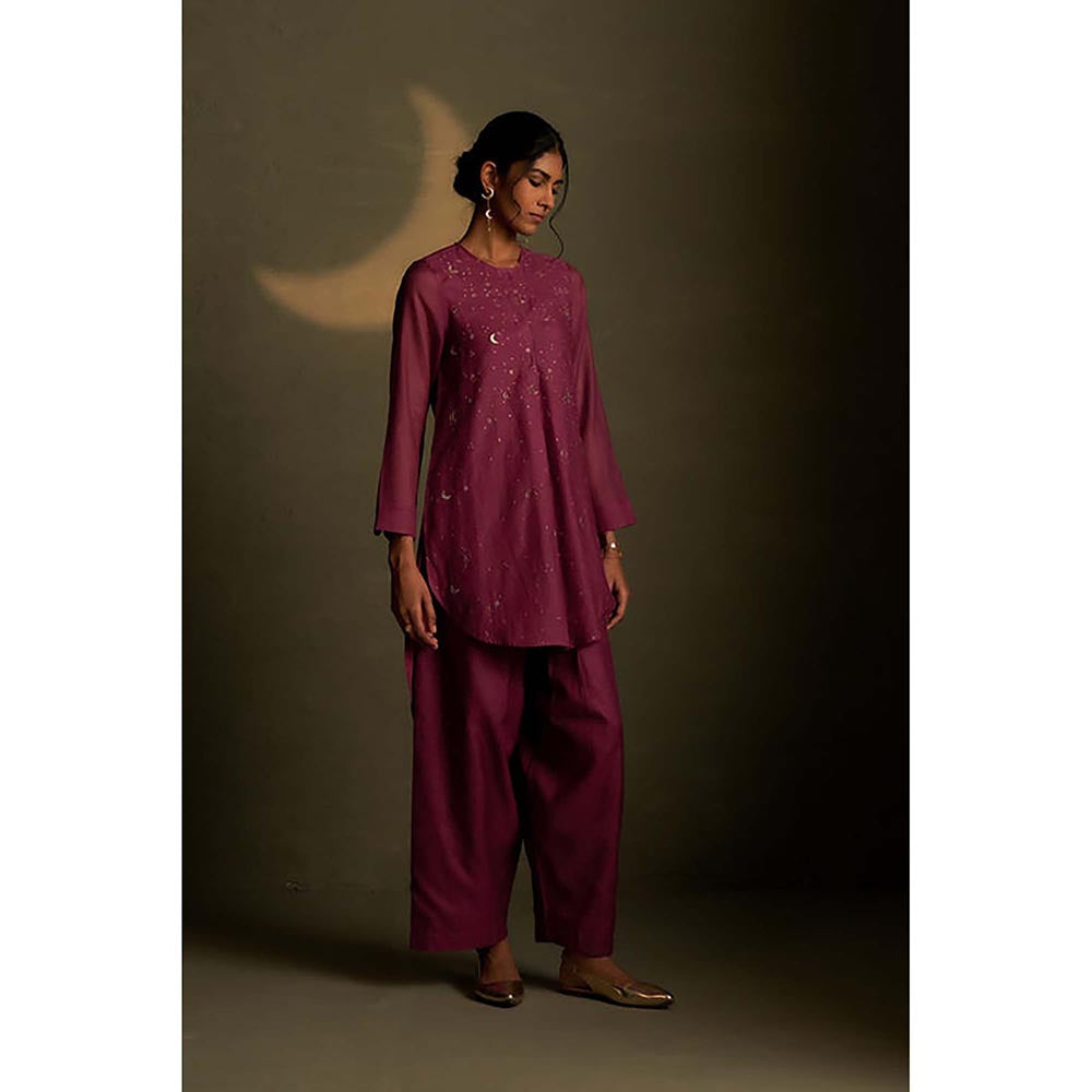 Charkhee Twilight Magenta Sitara Tunic with Pant