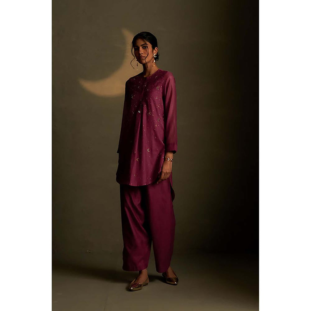 Charkhee Twilight Magenta Sitara Tunic with Pant