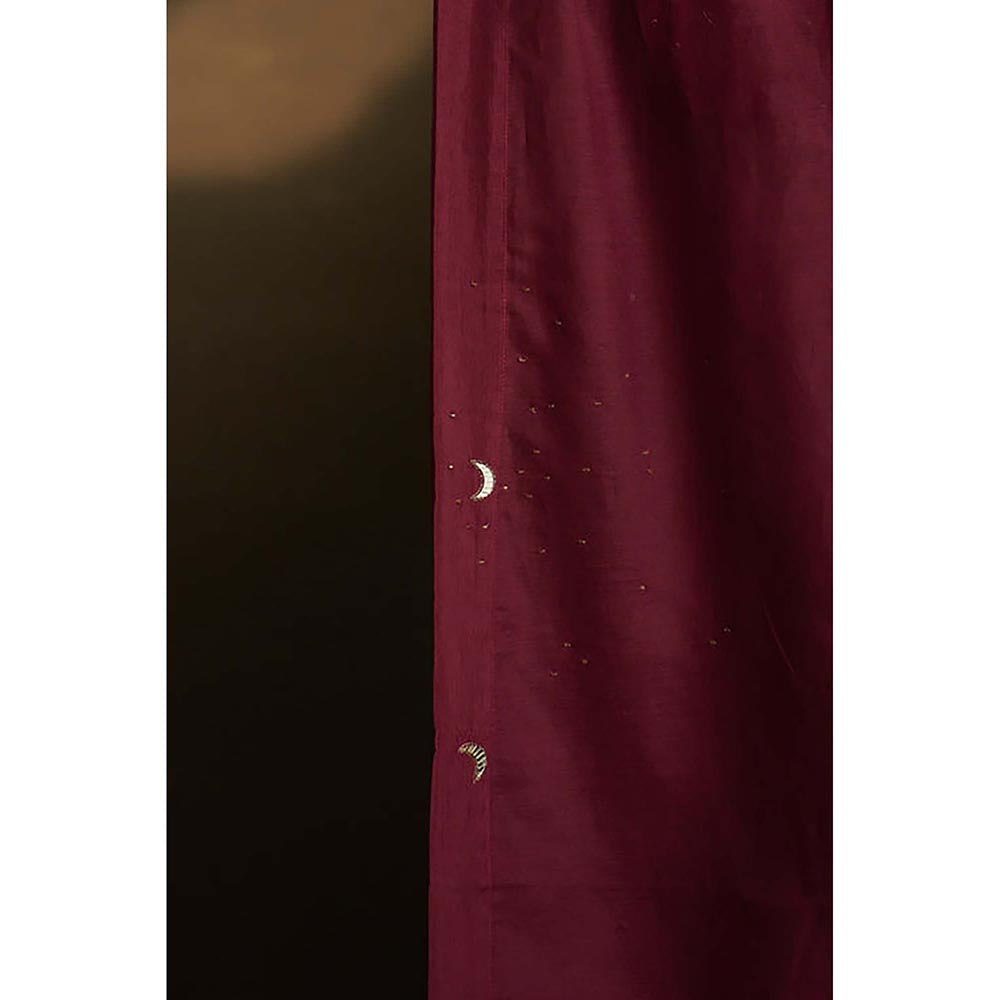 Charkhee Twilight Magenta Double Yoke Kurta with Palazzo
