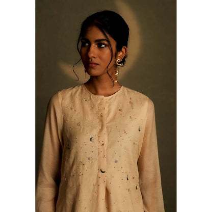 Charkhee Sitara Beige Tunic with Pant