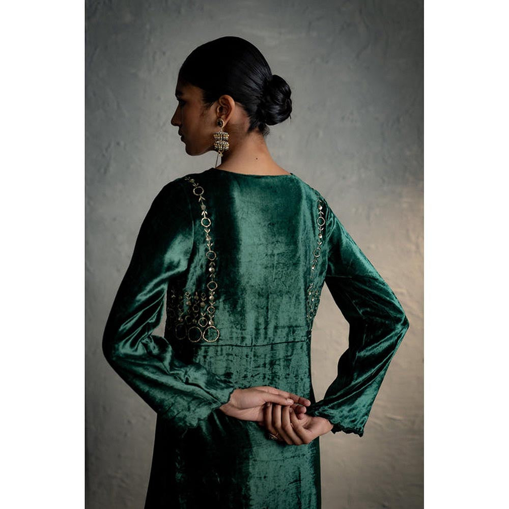 Charkhee Maaya Green Kurta And Pant With Dupatta