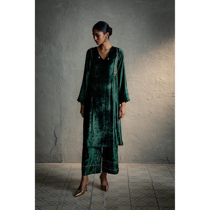 Charkhee Maaya Green Kurta And Pant With Dupatta