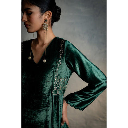 Charkhee Maaya Green Kurta And Pant With Dupatta