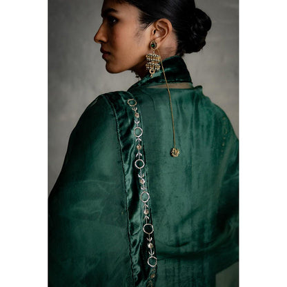 Charkhee Maaya Green Kurta And Pant With Dupatta