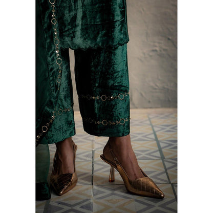 Charkhee Maaya Green Kurta And Pant With Dupatta
