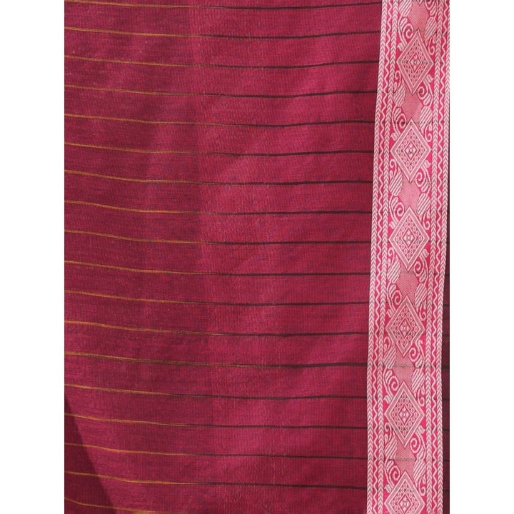 CHARUKRITI Mustard Pure Cotton Solid Ikkat Saree with Unstitched Blouse