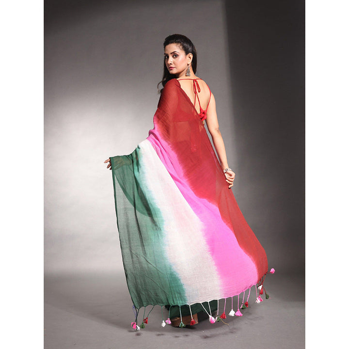 CHARUKRITI Multi-Color Pure Cotton Tie & Dye Saree