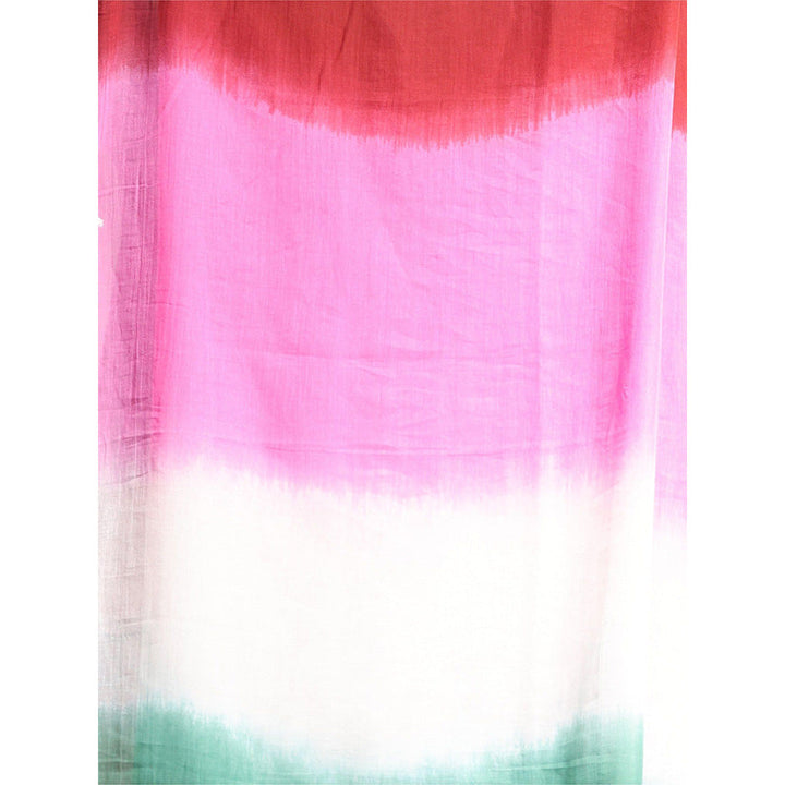 CHARUKRITI Multi-Color Pure Cotton Tie & Dye Saree