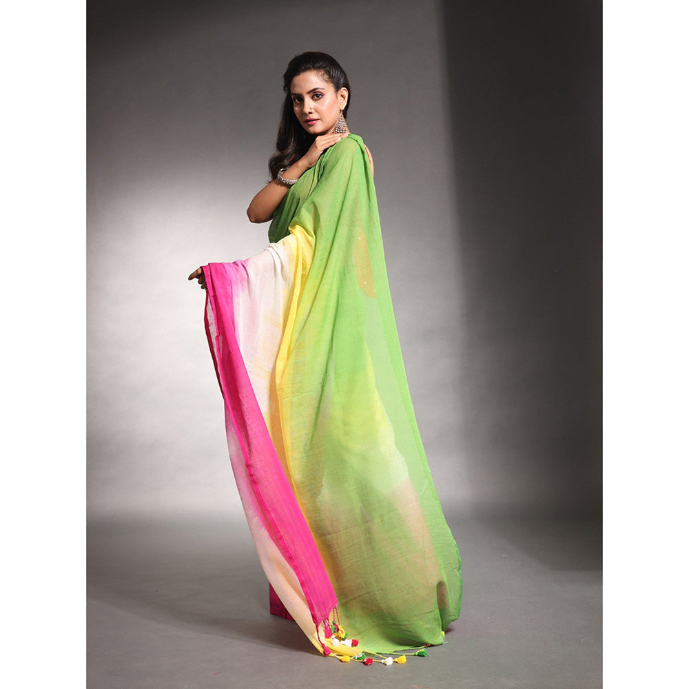 CHARUKRITI Multi-Color Pure Cotton Tie & Dye Saree