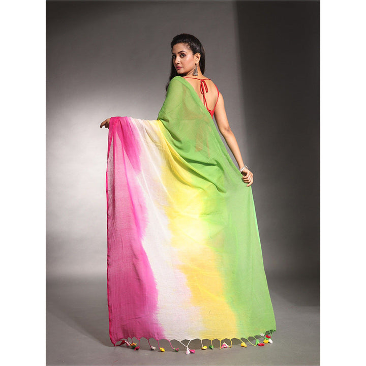 CHARUKRITI Multi-Color Pure Cotton Tie & Dye Saree