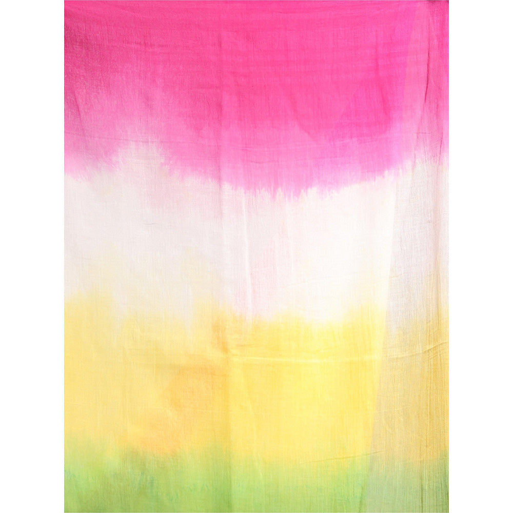 CHARUKRITI Multi-Color Pure Cotton Tie & Dye Saree