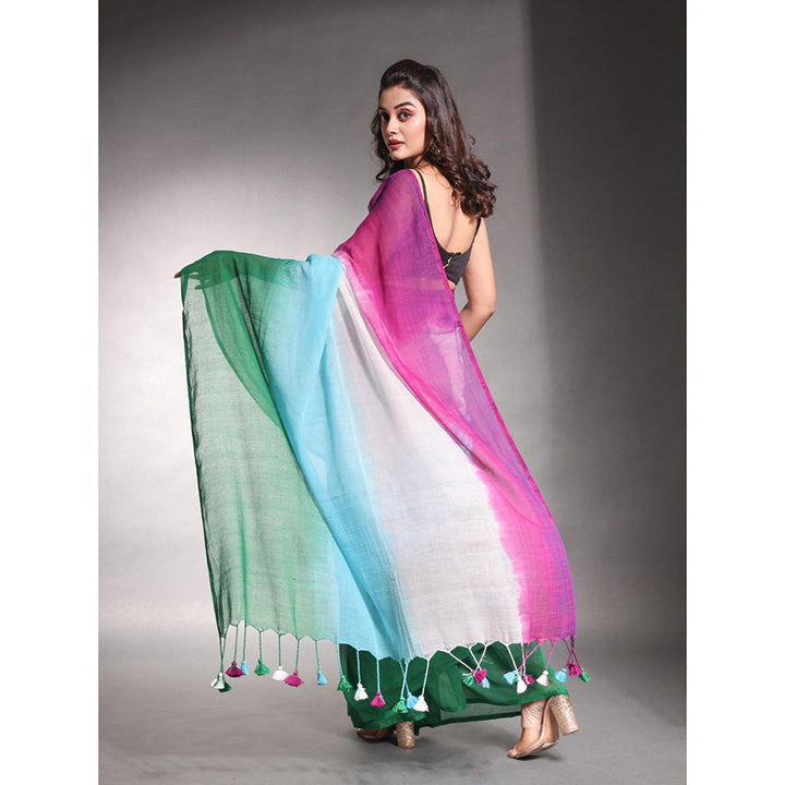 CHARUKRITI Multi-Color Pure Cotton Tie & Dye Saree