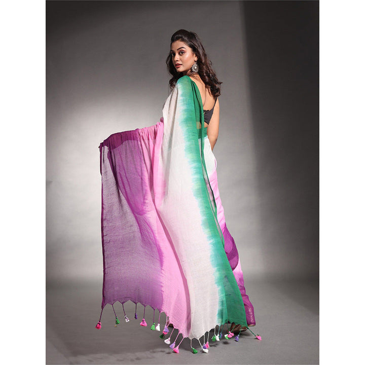 CHARUKRITI Multi-Color Pure Cotton Tie & Dye Saree