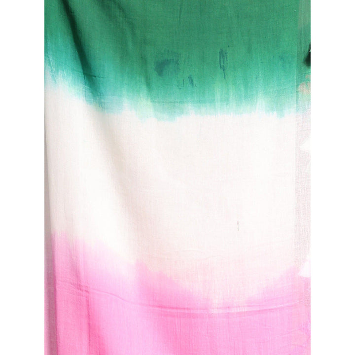 CHARUKRITI Multi-Color Pure Cotton Tie & Dye Saree