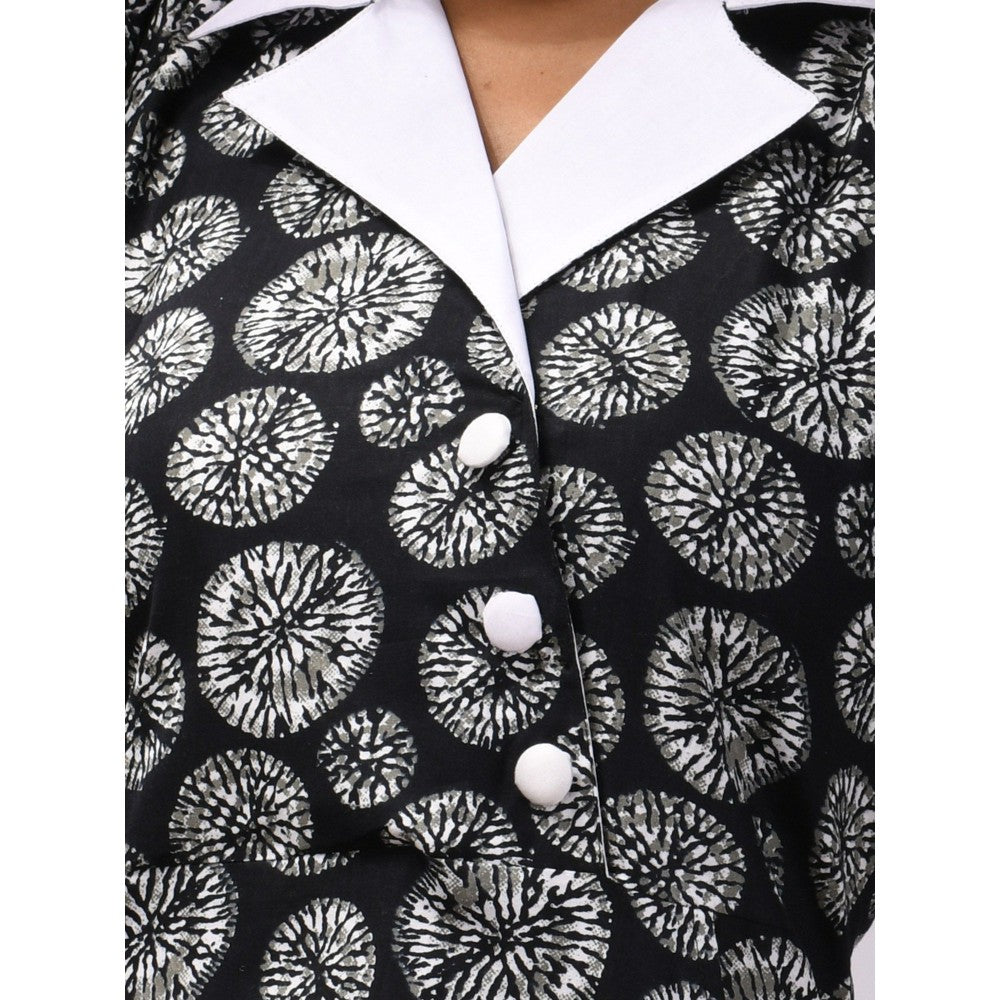 CHARUKRITI Black Printed Cotton Kurta