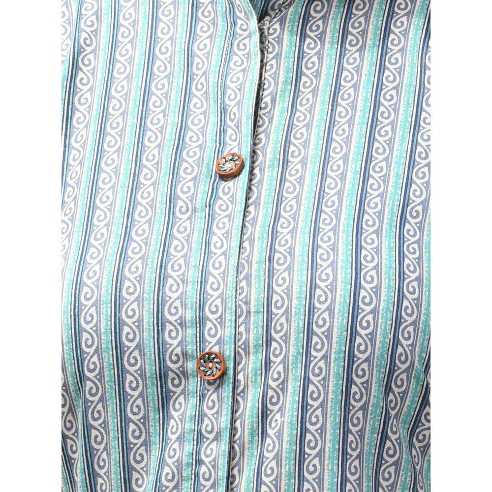 CHARUKRITI Sky Blue Cotton A-Line Printed Kurta