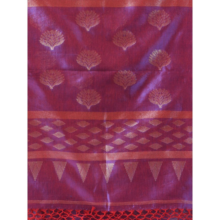 CHARUKRITI Lilac Silk Matka Dual-Tone Soft Saree with Unstitched Blouse