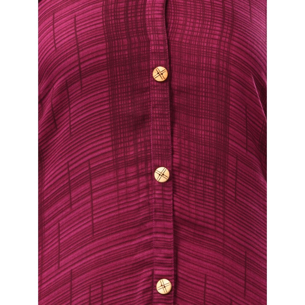 CHARUKRITI Purple Rayon Printed A-Line Kurta