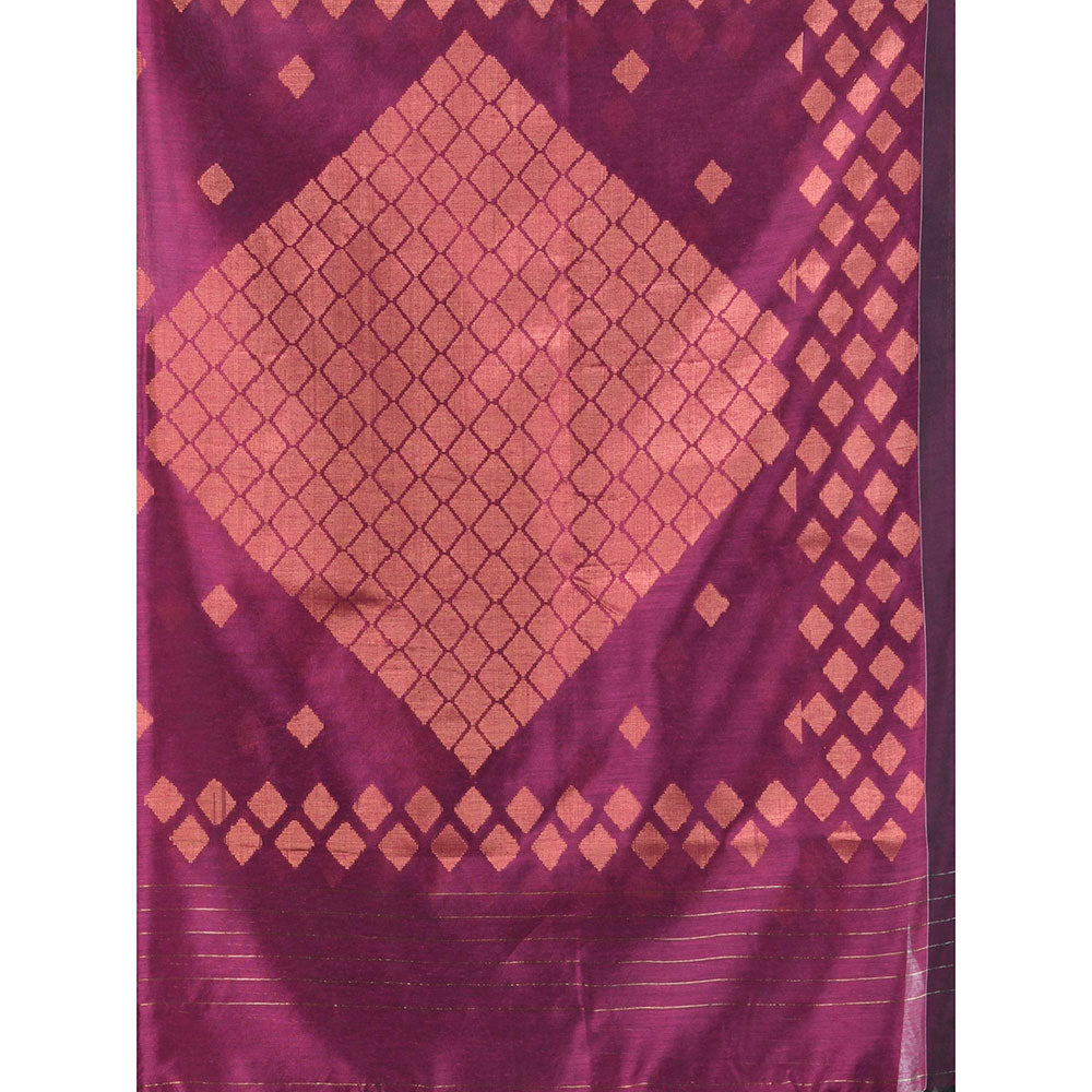 CHARUKRITI Teal Cotton Blend Woven Zari Border Saree with Unstitched Blouse